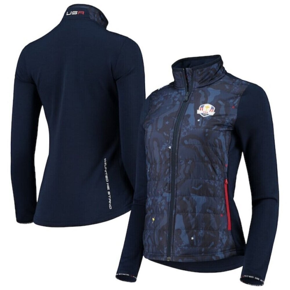 Ralph Lauren RLX Women’s Ryder Cup Team USA Full Zip Jacket Navy/Camo Large NEW